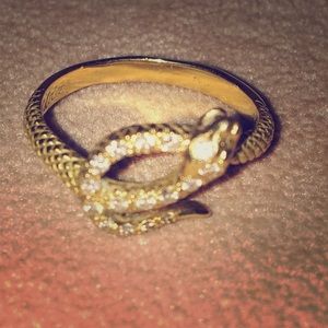 18k Solid Gold St Kilda Snake & Diamond Ring